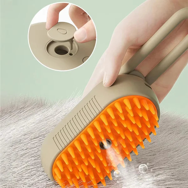 3-in-1 Steam Pet Brush – Massage & Detangle Dogs & Cats