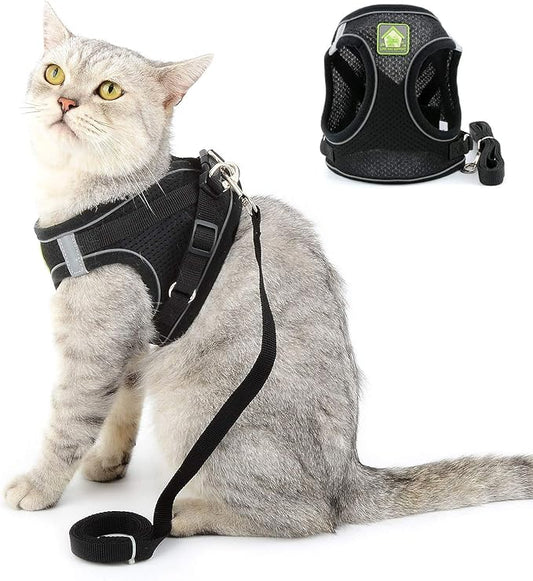 Adjustable Reflective Harness with Leash for Cats & Small Medium Dogs