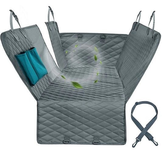 Waterproof Pet Car Seat Cover – Non-Slip, Pockets & FREE Safety Belt